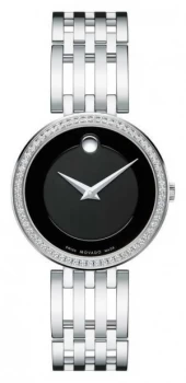 Image of Movado Womens Esperanza 63-diamond Bezel Black Dial 0607052 Watch