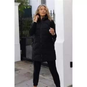 Image of I Saw It First Black Chevron Quilted Gilet - Black