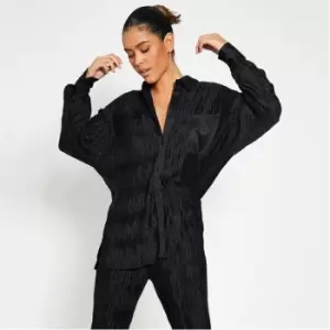 Image of I Saw It First Oversized Crinkled Shirt - Black