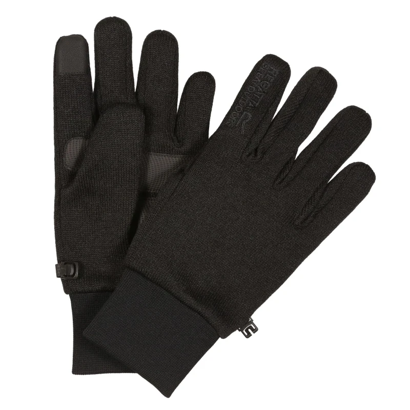 Image of Regatta Regatta Men Veris' Touchtip Gloves in Jet Black Size: Small/Large Jet Black S/M Male 5059404353132