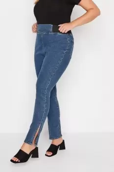 Image of Elasticated Insert Split Hem Jeggings