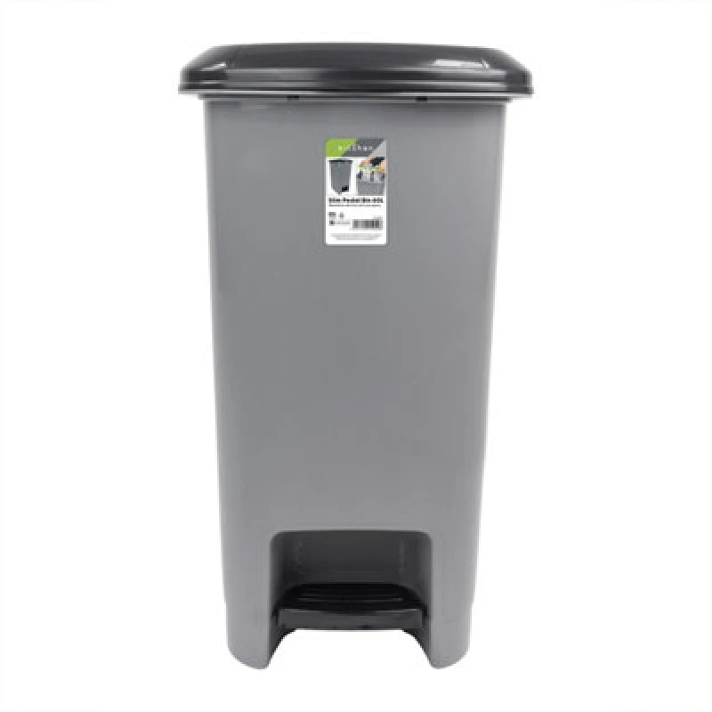 Image of JVL JVL Slim Pedal Bin - 60L Bins 60L Grey 72514502000