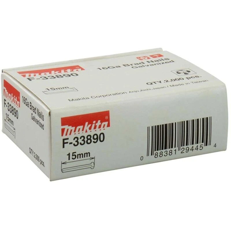 Image of Makita Straight 16 Gauge Finishing Brad Nails F-33890 Length: 15mm