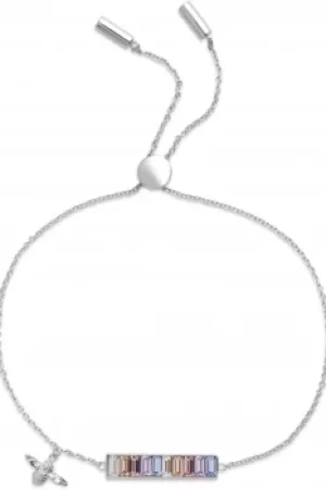 Image of Olivia Burton Jewellery Rainbow Bee Rainbow Bee Baguette Bar Bracelet Silver