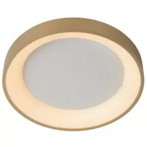 Image of Lucide VIDAL - Flush Ceiling Light - Ø28cm - LED Dim. - 1x20W 2700K - Matt Gold, Brass