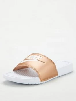 Image of Nike Benassi Just Do It Slides - White/Bronze