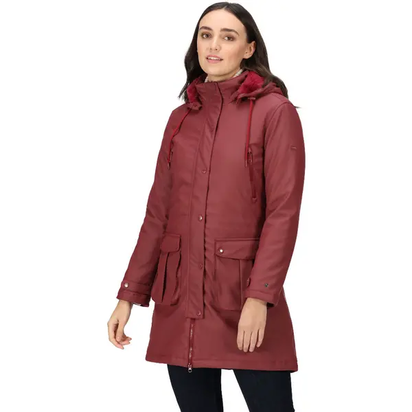 Image of Regatta Womens Fabrienne Long Length Insulated Coat 10 - Bust 34' (86cm) Cabernet RWN220-MWM-10