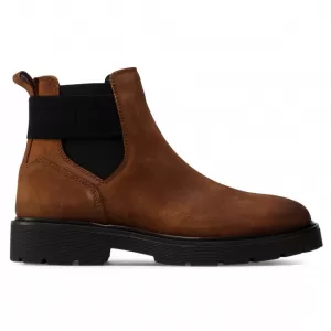Image of Tommy Hilfiger Elastic Suede Chelsea Boots - Brown