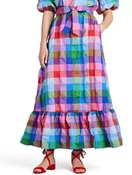 Image of Kate Spade Madras Tie Waist Skirt - Blue/Multi