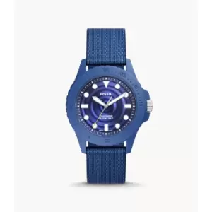 Image of Fossil Mens Fb - 01 Solar-Powered #Tide Ocean Material Watch - Blue