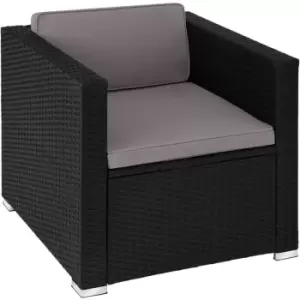 Image of Tectake - Rattan armchair Lignano 1 Seat - Rattan armchair, rattan chair, garden armchair - Black - black
