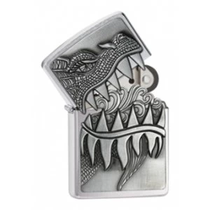 Image of Zippo Surprise Fire Breathing Dragon Brushed Chrome Lighter