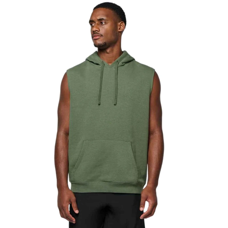 Image of Proact Mens Sleeveless Hoodie in Dark Green Size: XS Dark Green Male XS