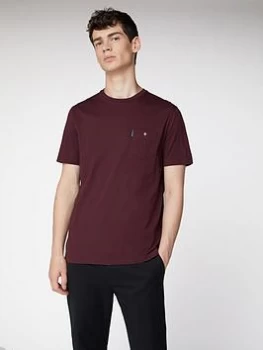 Image of Ben Sherman Spade Pocket Tee-BURGUNDY, Burgundy, Size S, Men