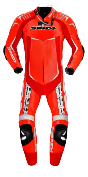 Image of Spidi Track Replica Evo Red White 1 Piece Size 54