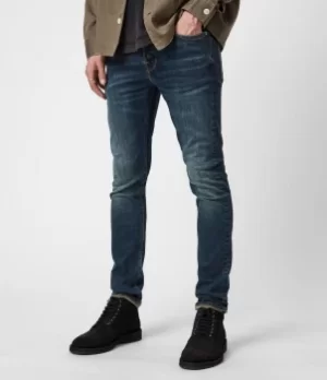 Image of AllSaints Mens Cotton Traditional Ronnie Extra Skinny Jeans, Blue, Size: 30