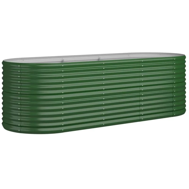 Image of vidaXL Garden Raised Bed Powder-coated Steel 224x80x68cm Green 318953