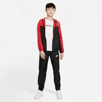 Image of Nike Sportswear Big Kids Woven Tracksuit - Black/Red