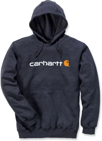 Image of Carhartt Signature Logo Midweight Hoodie, grey-white, Size M