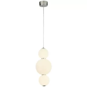 Image of Searchlight Snowball 3 Light Pendant, Chrome With Opal Glass Shade