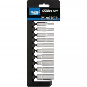 Image of Draper 10 Piece 1/4" Drive Deep Hex Socket Set Metric 1/4"