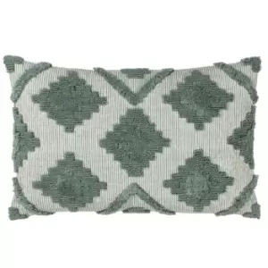 Image of Lamar Tufted Diamond Cushion Eucalyptus