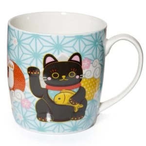 Image of Maneki Neko Lucky Cat Porcelain Mug