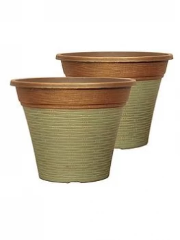 Image of Pair Of Isabella Planters 12" Patina Fusion