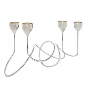 Image of Hotel Collection Swirl 4 tealight holder - Silver