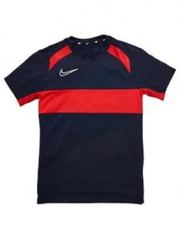 Image of Nike Boys Academy GX Short Sleeved T-Shirt - Navy/Red Size S