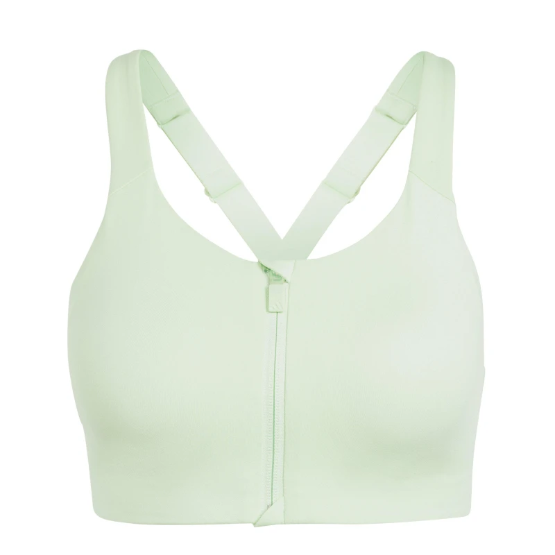 Image of adidas Womens Tlrdim Lux Zipped Non Wired High Impact Sports Bra Green female 30B