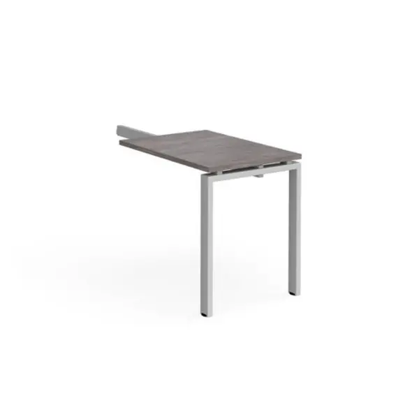Image of Adapt Adapt add on unit single return desk 800mm x 600mm - silver frame, grey oak top ER86-AB-S-GO