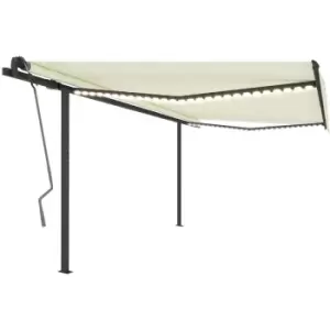 Image of Vidaxl - Manual Retractable Awning with LED 4x3 m Cream Cream