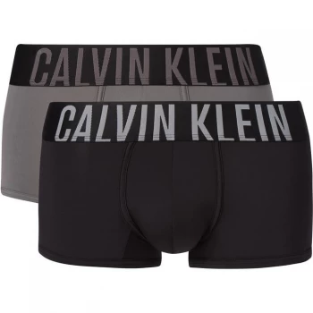 Image of Calvin Klein Low Rise Trunk 2PK - Black/ Grey Sky