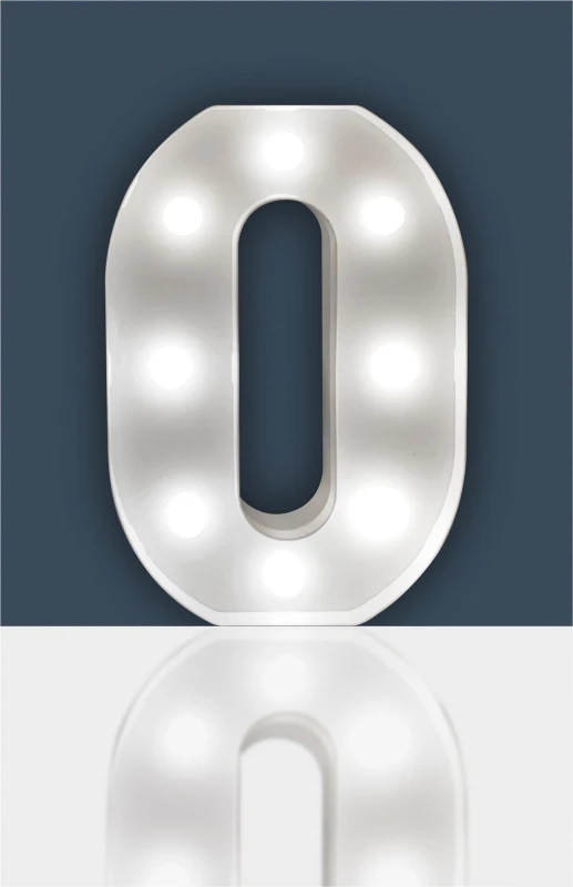 Image of STHELENS "0" Light Up 3D LED 22cm Numbers Party Birthday Wedding Battery Operated ELV-633302