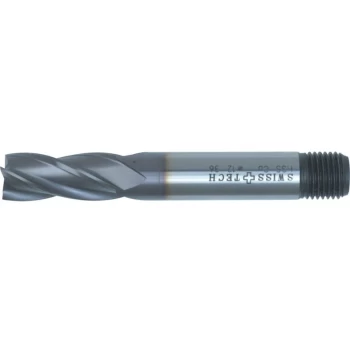 Image of 4.00MM HSS-Co 8% Threaded Shank Multi Flute End Mills - TiCN Coated - Swisstech