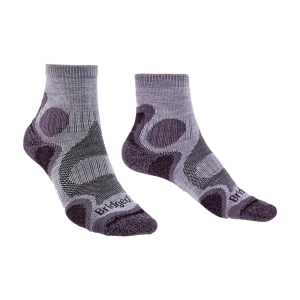 Image of Bridgedale TRAIL SPORT Lightweight T2 Merino Cool Comfort Womens - Medium Heather / Damson