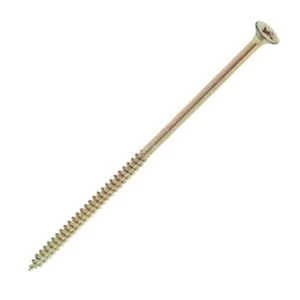 Image of Goldscrew Yellow zinc plated Carbon Steel Woodscrews Dia6mm L150mm Pack of 50