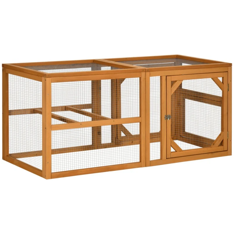 Image of PawHut Wooden Chicken Coop for 2-4 Chickens, Orange D51-370V00OG