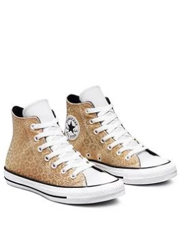 Image of Converse Chuck Taylor All Star Hi Top Plimsolls - Gold, Size 4, Women