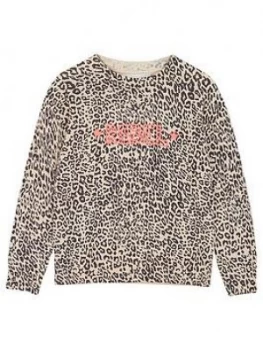 Image of Mintie by Mint Velvet Girls Olivia Animal Print Jumper - Neutral Size Age: 3-4 Years, Women