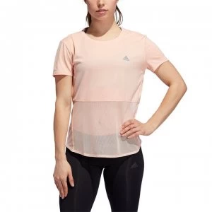Image of adidas Own The Run T-Shirt - Glow Pink