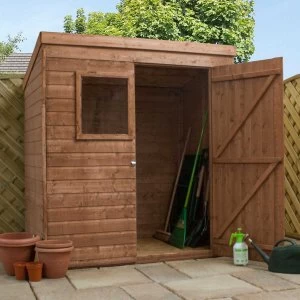 Image of Mercia Pressure Treated Shiplap Pent Shed - 6 x 4ft