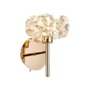 Image of Salisbury G9 Switched Wall Lamp With French Gold And Crystal Shade