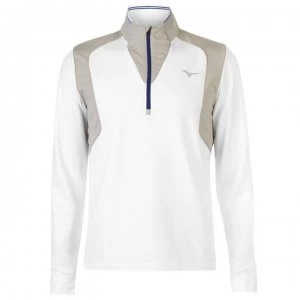 Image of Mizuno Quarter Zip Wind Proof Top Mens - White