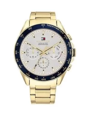 Image of Tommy Hilfiger 1791969 Mens Owen Gold Tone Steel Bracelet Wristwatch