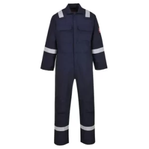 Image of Biz Weld Mens Iona Flame Resistant Coverall Navy Blue Extra Small 32"