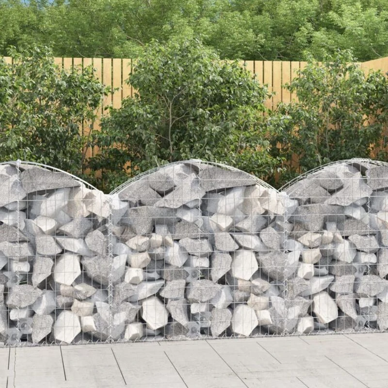 Image of VIDAXL Vidaxl - Arched Gabion Basket 100x30x80/100cm Galvanised Iron 8720845650872