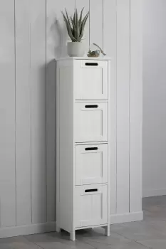 Image of Lloyd Pascal Colonial 4 Drawer Bathroom Unit - White - MDF