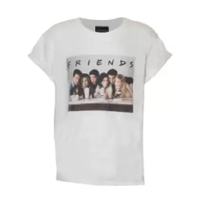 Image of Friends Girls Group Photo Crop Top (12-13 Years) (White)